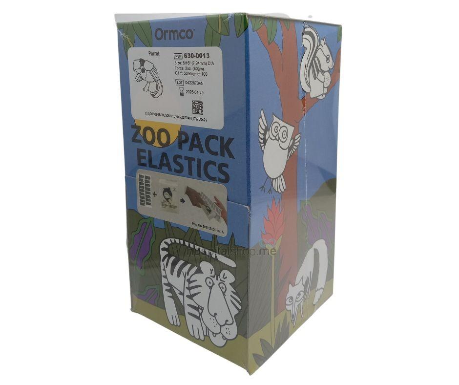 Ormco Zoo Pack Intra Oral Elastics Light 2oz-60gms 5/16” 7.94mm Parrot 50Packs of 100nos 630-0013