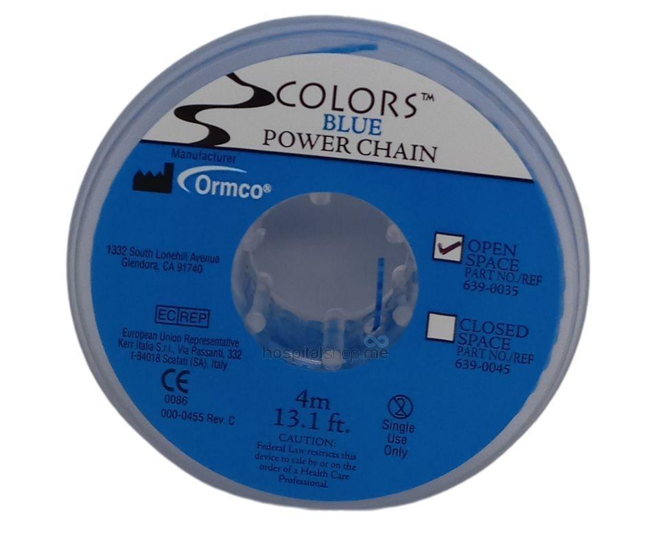 Ormco Power Chain Open Blue 13.1 Ft 3.99mts Spool 639-0035