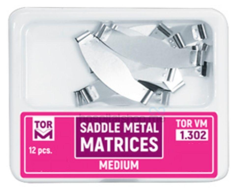 TOR VM Saddle SS Matrices Medium Standard Shape for Enlarged Gingival Ledge #0.035mm 12Pcs 1.302(3) (0.035mm)