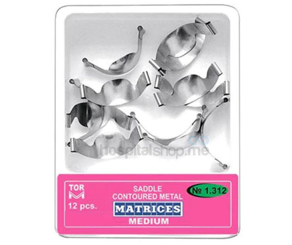 TOR VM Saddle SS Matrices Contoured Medium Standard Shape for Flexible Central Part #0.050mm12pcs 1.312(2) (0.050mm)